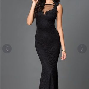 Brand new black lace gown